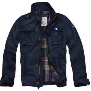 Mens CALI HOLI Flannel Lined Military Cargo Jacket
